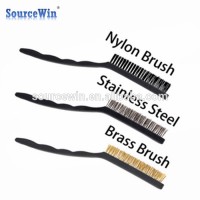 Industry Rust Cleaning 9 inch Stainless Steel Wire Brushes With Contour Plastic Handle